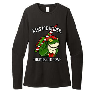 K.iss Me Under The Missile Toad Funny Christmas Holiday Joke Womens CVC Long Sleeve Shirt