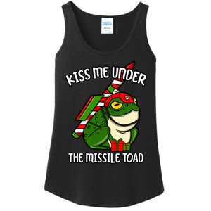 K.iss Me Under The Missile Toad Funny Christmas Holiday Joke Ladies Essential Tank