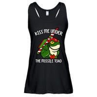 K.iss Me Under The Missile Toad Funny Christmas Holiday Joke Ladies Essential Flowy Tank