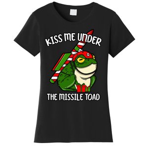 K.iss Me Under The Missile Toad Funny Christmas Holiday Joke Women's T-Shirt