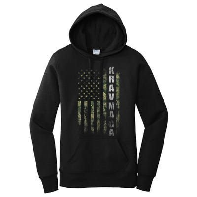 Krav Maga Usa American Flag Camo Fan Vintage Women's Pullover Hoodie