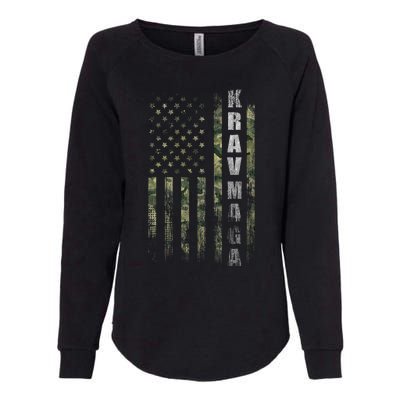 Krav Maga Usa American Flag Camo Fan Vintage Womens California Wash Sweatshirt