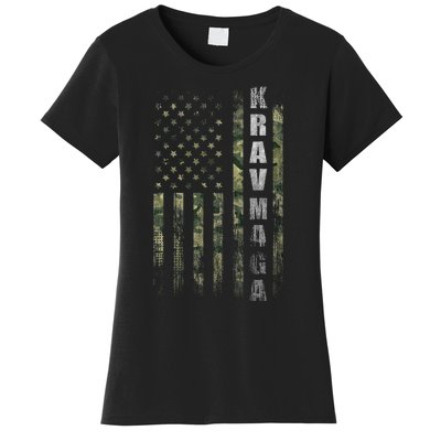 Krav Maga Usa American Flag Camo Fan Vintage Women's T-Shirt