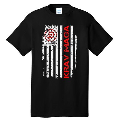 Krav Maga Usa American Flag Symbol Fan Vintage Tall T-Shirt