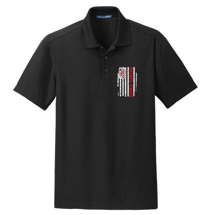 Krav Maga Usa American Flag Symbol Fan Vintage Dry Zone Grid Polo