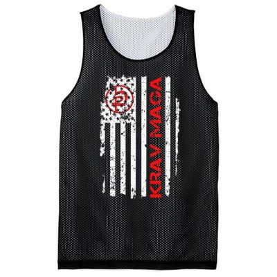 Krav Maga Usa American Flag Symbol Fan Vintage Mesh Reversible Basketball Jersey Tank