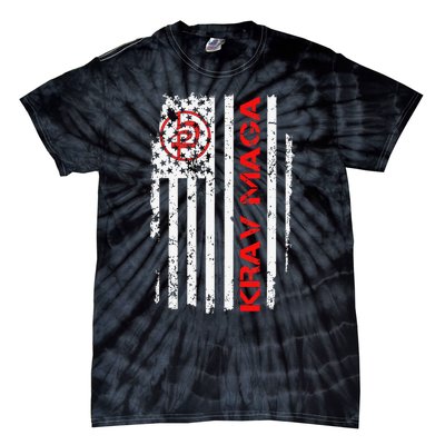 Krav Maga Usa American Flag Symbol Fan Vintage Tie-Dye T-Shirt