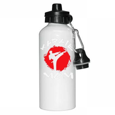 Karate Mom Vintage Martial Art Self And Defense Mother's Day Aluminum Water Bottle 