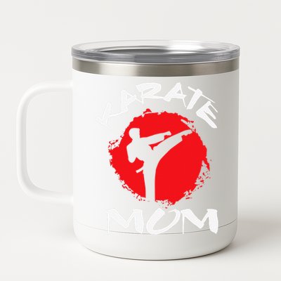 Karate Mom Vintage Martial Art Self And Defense Mother's Day 12 oz Stainless Steel Tumbler Cup