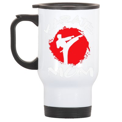 Karate Mom Vintage Martial Art Self And Defense Mother's Day Stainless Steel Travel Mug