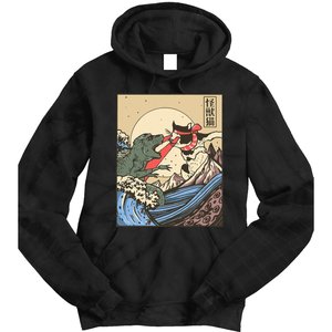 Kaiju Monster Vs Cat Laser Eye Fight Japanese Zilla Tie Dye Hoodie