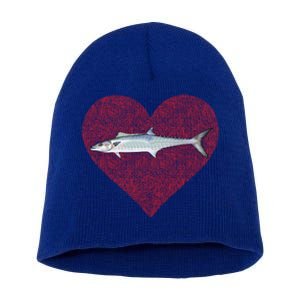 King Mackerel Valentines Day Fish Love Fingerprint Meaningful Gift Short Acrylic Beanie