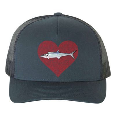 King Mackerel Valentines Day Fish Love Fingerprint Meaningful Gift Yupoong Adult 5-Panel Trucker Hat