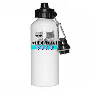 Kitten Meowmi Vice 80s Miami Funny Cat Lovers Gift Aluminum Water Bottle 