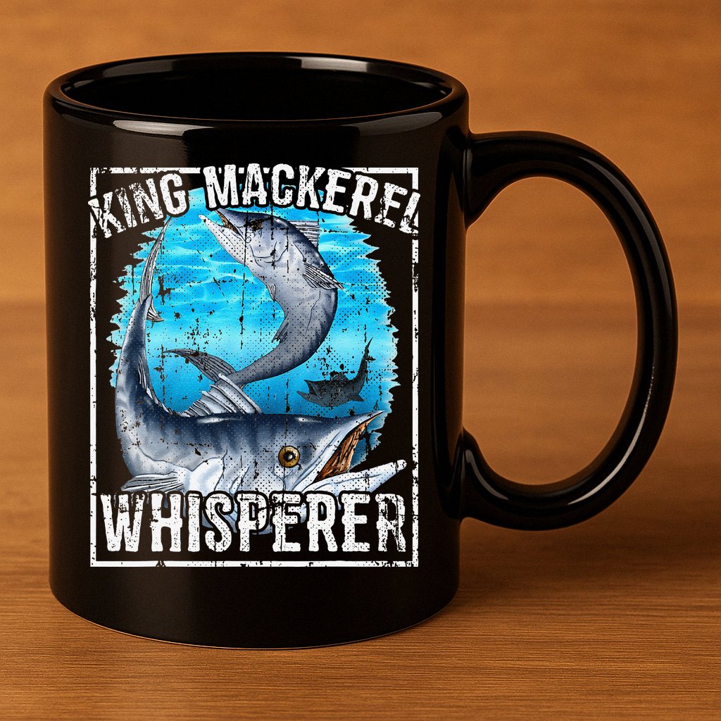 King Mackerel Whisperer Deep Sea Fishing 11oz C Handle Ceramic Mug