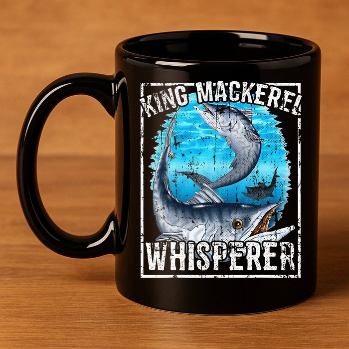King Mackerel Whisperer Deep Sea Fishing 11oz C Handle Ceramic Mug