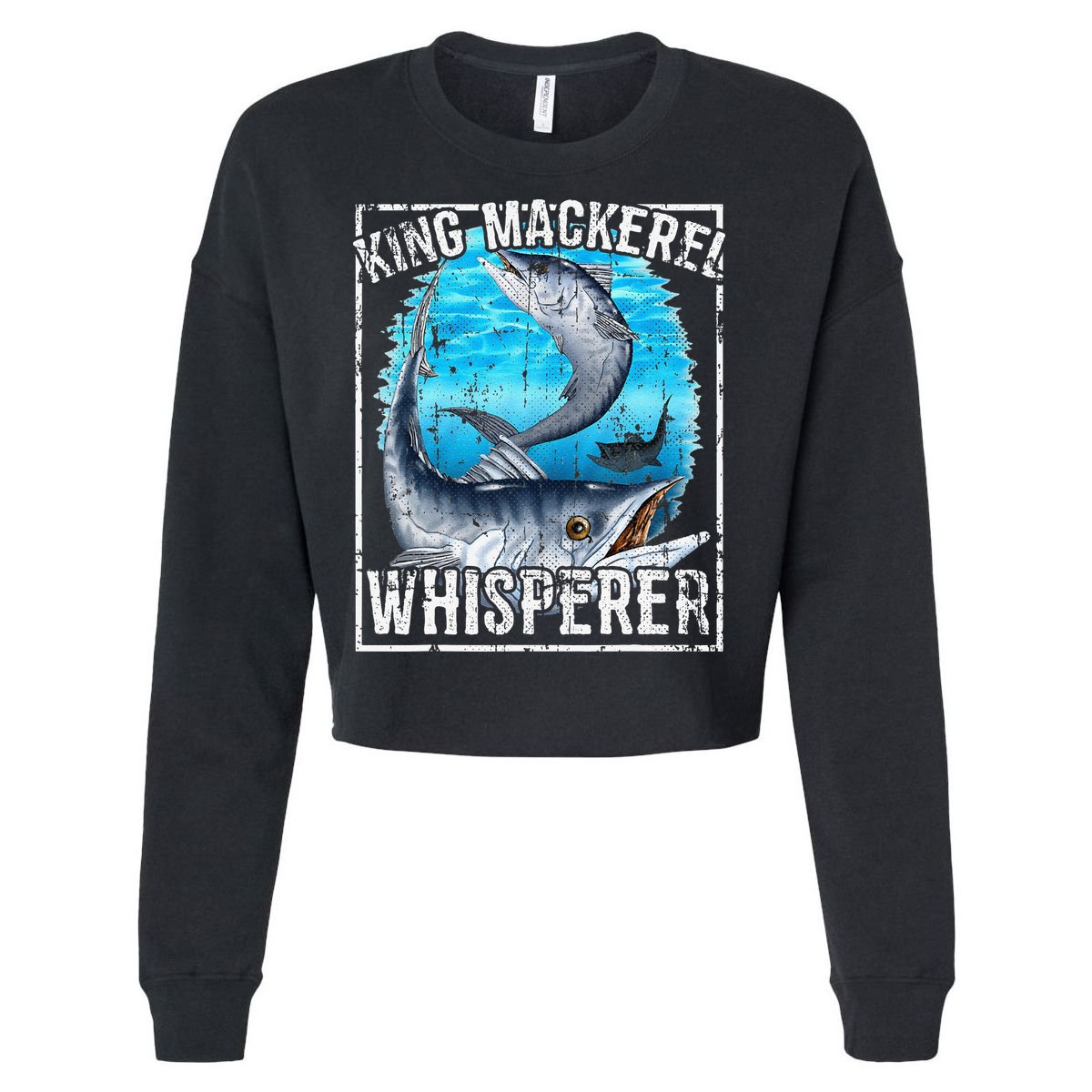 King Mackerel Whisperer Deep Sea Fishing Cropped Pullover Crew