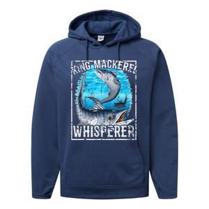 King Mackerel Whisperer Deep Sea Fishing Performance Fleece Hoodie