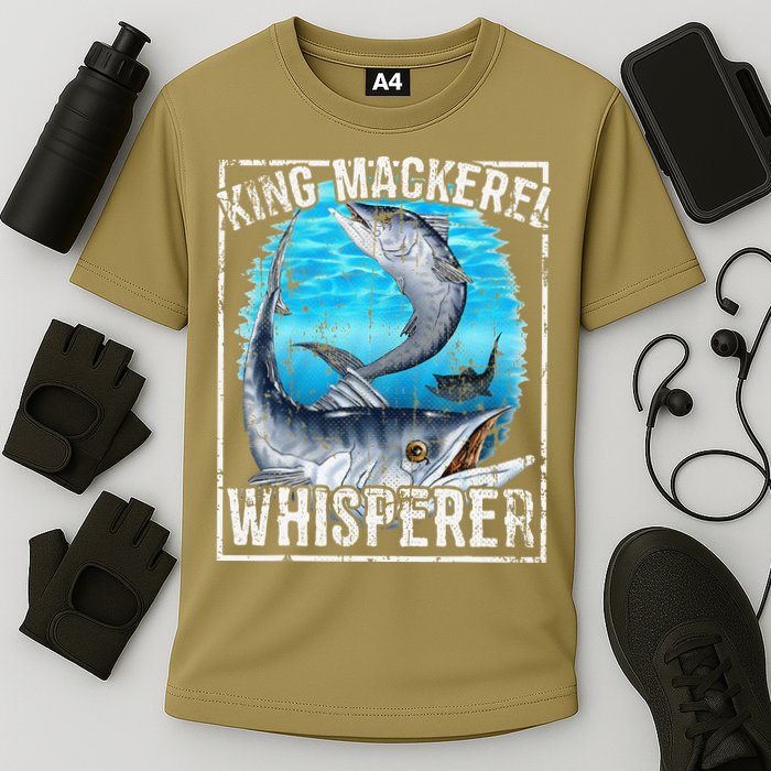 King Mackerel Whisperer Deep Sea Fishing Cooling Performance Crew T-Shirt