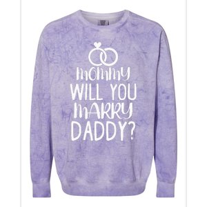 Kids Mommy Will You Marry My Daddy Funny Marriage Proposal Colorblast Crewneck Sweatshirt