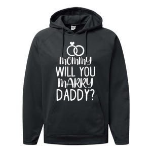 Kids Mommy Will You Marry My Daddy Funny Marriage Proposal Performance Fleece Hoodie