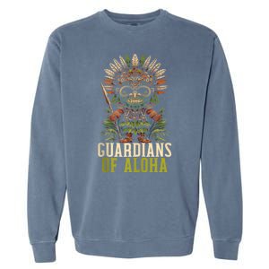 Kanaka Maoli Warrior Native Hawaiian Islands Hawaii Flag Garment-Dyed Sweatshirt