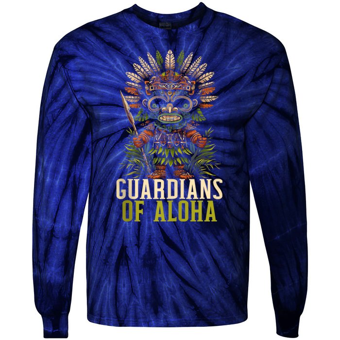 Kanaka Maoli Warrior Native Hawaiian Islands Hawaii Flag Tie-Dye Long Sleeve Shirt