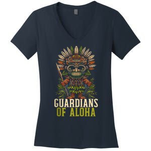 Kanaka Maoli Warrior Native Hawaiian Islands Hawaii Flag Women's V-Neck T-Shirt