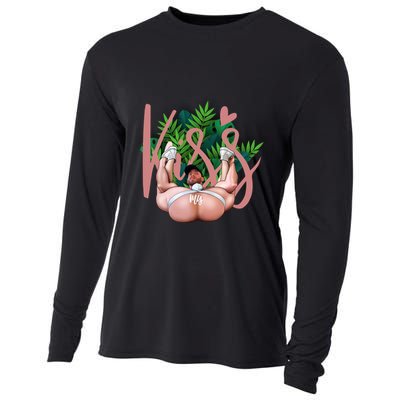 Kiss My Xxx Beautiful Funny Lgbt Design Funny Gift Cooling Performance Long Sleeve Crew