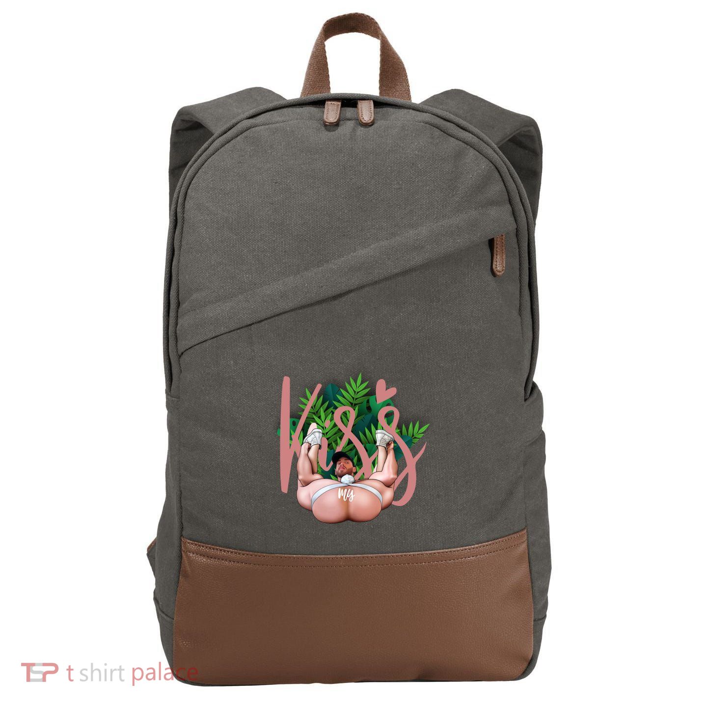 Kiss My Xxx Beautiful Funny Lgbt Design Funny Gift Cotton Canvas Backpack
