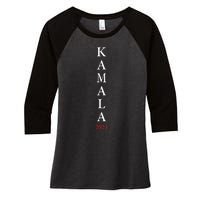 Kamala Name 2024 Women's Tri-Blend 3/4-Sleeve Raglan Shirt