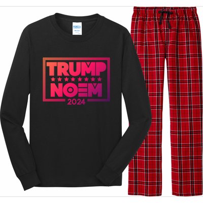 Kristi Noem And Donald Trump Election 2024 Gift Long Sleeve Pajama Set