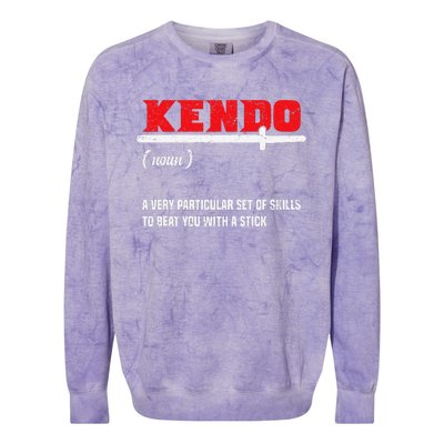 Kendo (Noun) A Very Particular Set Of Skills To Beat You Colorblast Crewneck Sweatshirt