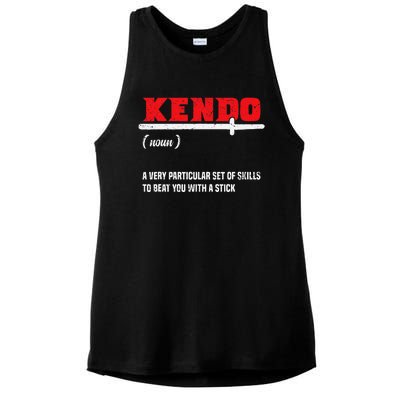 Kendo (Noun) A Very Particular Set Of Skills To Beat You Ladies PosiCharge Tri-Blend Wicking Tank