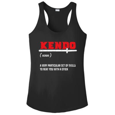 Kendo (Noun) A Very Particular Set Of Skills To Beat You Ladies PosiCharge Competitor Racerback Tank