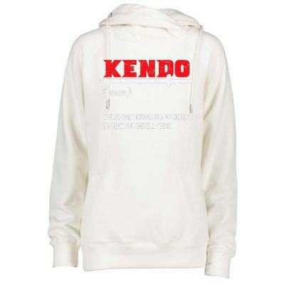 Kendo (Noun) A Very Particular Set Of Skills To Beat You Womens Funnel Neck Pullover Hood