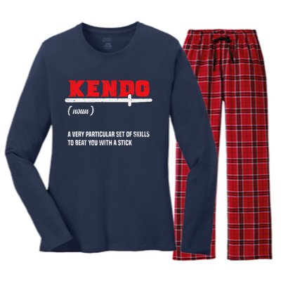 Kendo (Noun) A Very Particular Set Of Skills To Beat You Women's Long Sleeve Flannel Pajama Set 