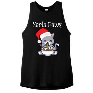 Kawaii Neko Anime Ra Santa Paws Cute Gift Ladies PosiCharge Tri-Blend Wicking Tank