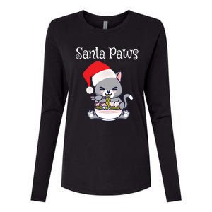 Kawaii Neko Anime Ra Santa Paws Cute Gift Womens Cotton Relaxed Long Sleeve T-Shirt