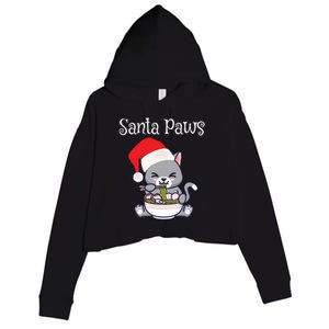 Kawaii Neko Anime Ra Santa Paws Cute Gift Crop Fleece Hoodie