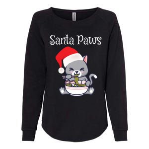 Kawaii Neko Anime Ra Santa Paws Cute Gift Womens California Wash Sweatshirt