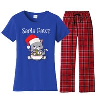 Kawaii Neko Anime Ra Santa Paws Cute Gift Women's Flannel Pajama Set