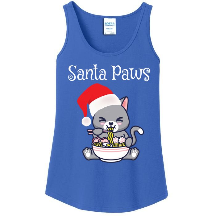 Kawaii Neko Anime Ra Santa Paws Cute Gift Ladies Essential Tank