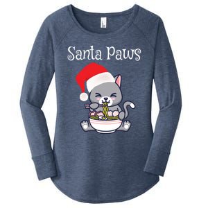 Kawaii Neko Anime Ra Santa Paws Cute Gift Women's Perfect Tri Tunic Long Sleeve Shirt