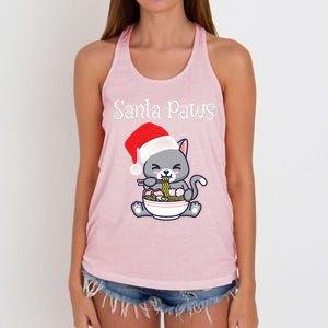 Kawaii Neko Anime Ra Santa Paws Cute Gift Women's Knotted Racerback Tank