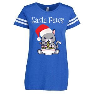 Kawaii Neko Anime Ra Santa Paws Cute Gift Enza Ladies Jersey Football T-Shirt