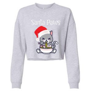 Kawaii Neko Anime Ra Santa Paws Cute Gift Cropped Pullover Crew