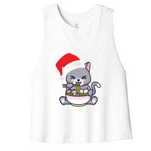 Kawaii Neko Anime Ra Santa Paws Cute Gift Women's Racerback Cropped Tank