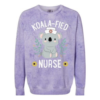 KoalaFied Nurse Cute Koala Bear Lover Sunflower Colorblast Crewneck Sweatshirt