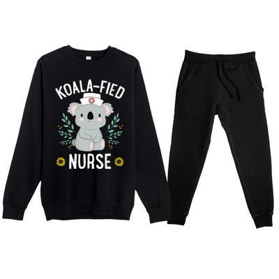 KoalaFied Nurse Cute Koala Bear Lover Sunflower Premium Crewneck Sweatsuit Set